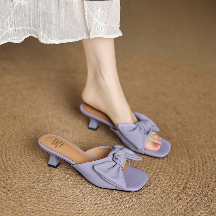 Women's High Heel Open Toe Sandals Summer 2025 Sheepskin - Image 2