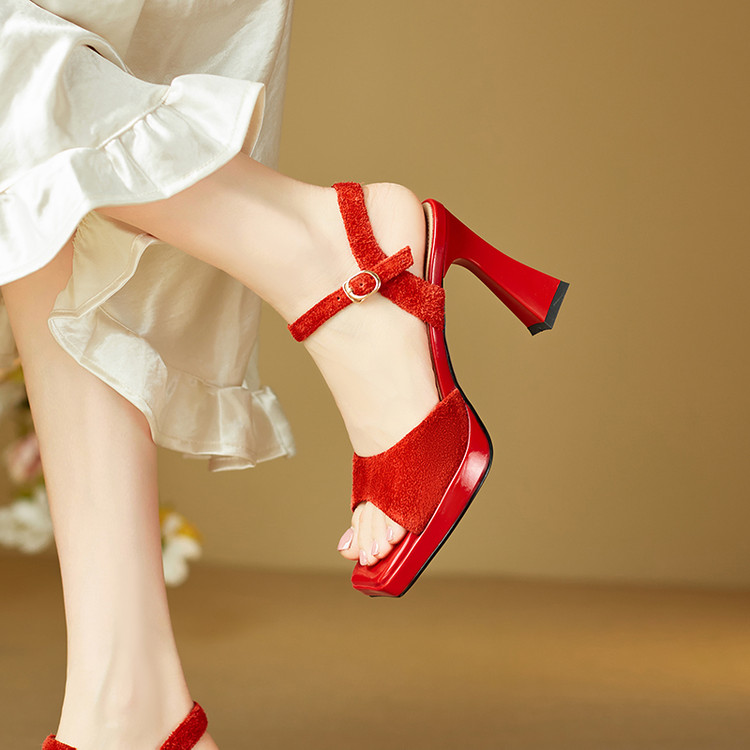 Women's Open Toe Chunky High Heel Sandals Summer 2025 - Style k.html - Image 2