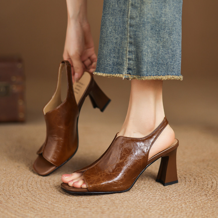 Women's One-Strap Slides with Chunky Heel - Style c.html - Image 5