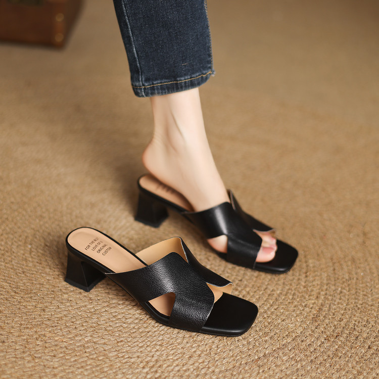 Women's Mid Heel Chunky Heel Slippers Summer 2026 - Image 2